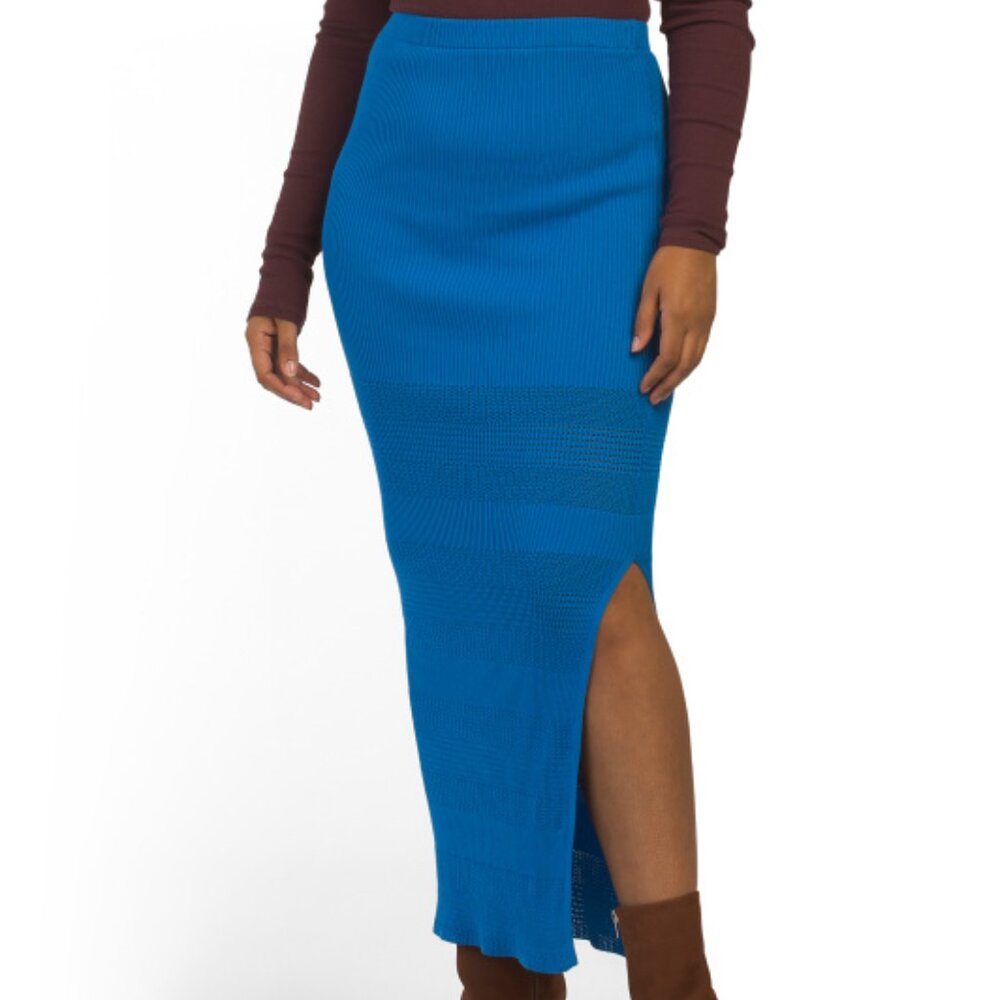 JOIE Jenevi Knit Long Maxi Skirt Beautiful Cobalt Blue Medium 8-10 NWT